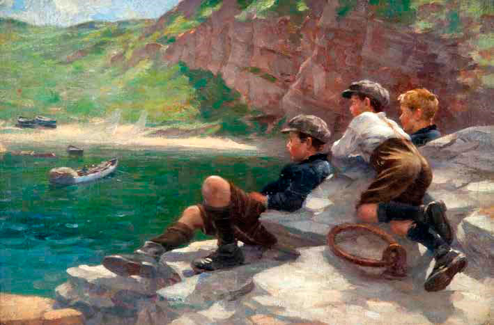 Boys at the cove harbour (Мальчики в бухте)