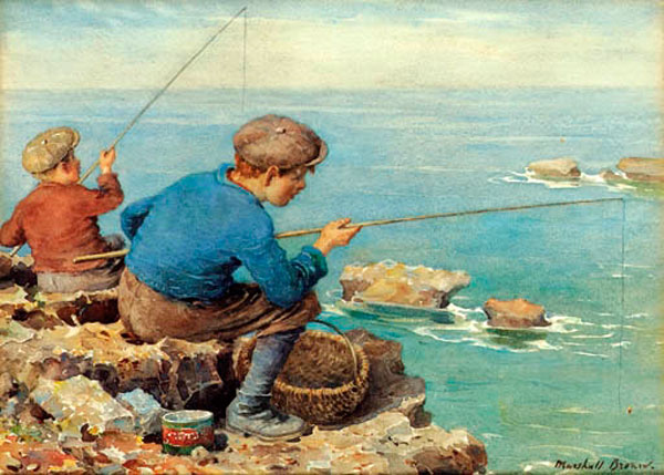 Boys fishing (Мальчики на рыбалке)