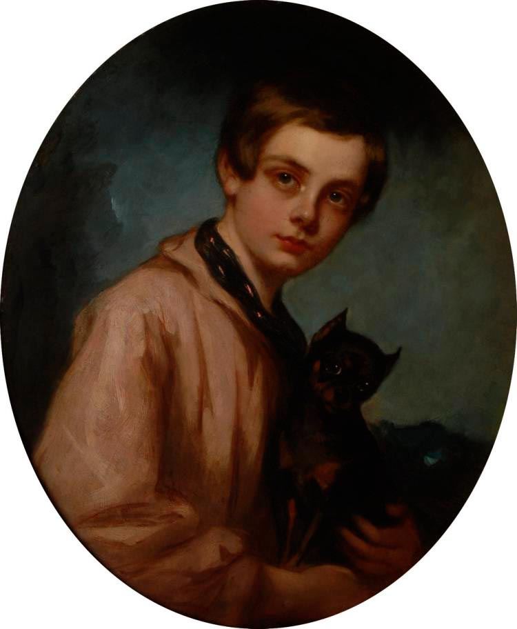 Portrait of Charles Roberts as a boy with canine companion (Портрет Чарльза Робертса в детстве с собакой-компаньоном)