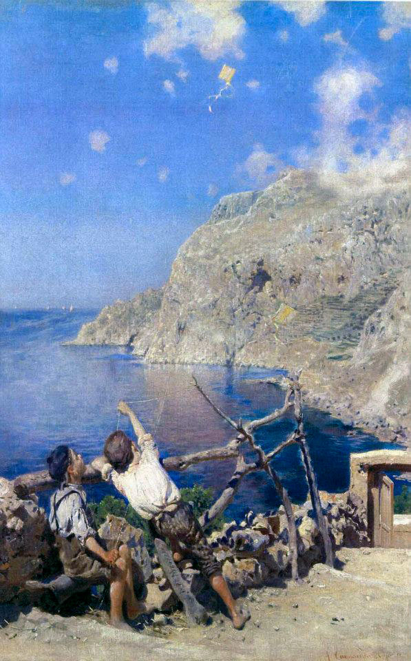 Bambini con aquiloni a Capri (Дети с воздушным змеем на Капри), 1881