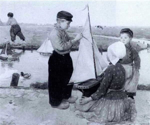 Children from Volendam Playing with Boats (Дети из Волендама, играющие с корабликом), 1898