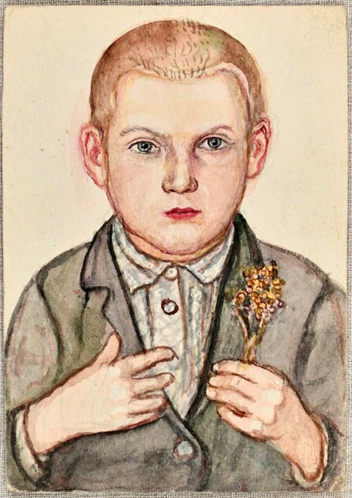 Портрет мальчика с жёлтыми цветами (Portrait of a boy with yellow flowers), 1920/1940-е