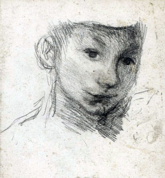 Study of the boy's face for 'The Gap in the Hedge' (Эскиз лица мальчика к картине "Дыра в изгороди"), ca.1900