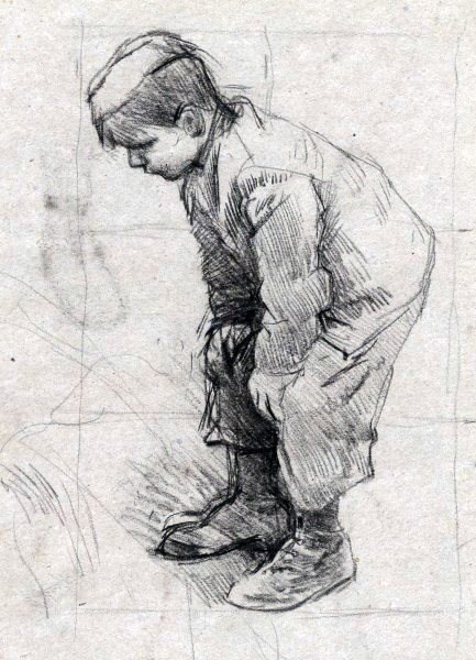 Study of the figure of a small boy for 'Boys Making a Fire' (Эскиз фигуры мальчика к картине 'Мальчики, разжигающие огонь'), c.1892