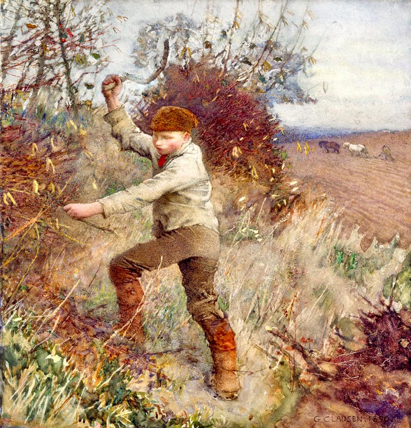 Boy Cutting a Stick (Мальчик, вырубающий палку)