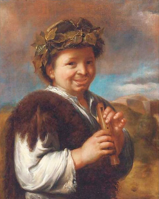 A boy playing a flute (Мальчик, играющий на флейте)