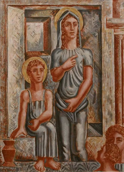 A man and his son on an elevation (Мужчина и его сын на элеваторе), 1933