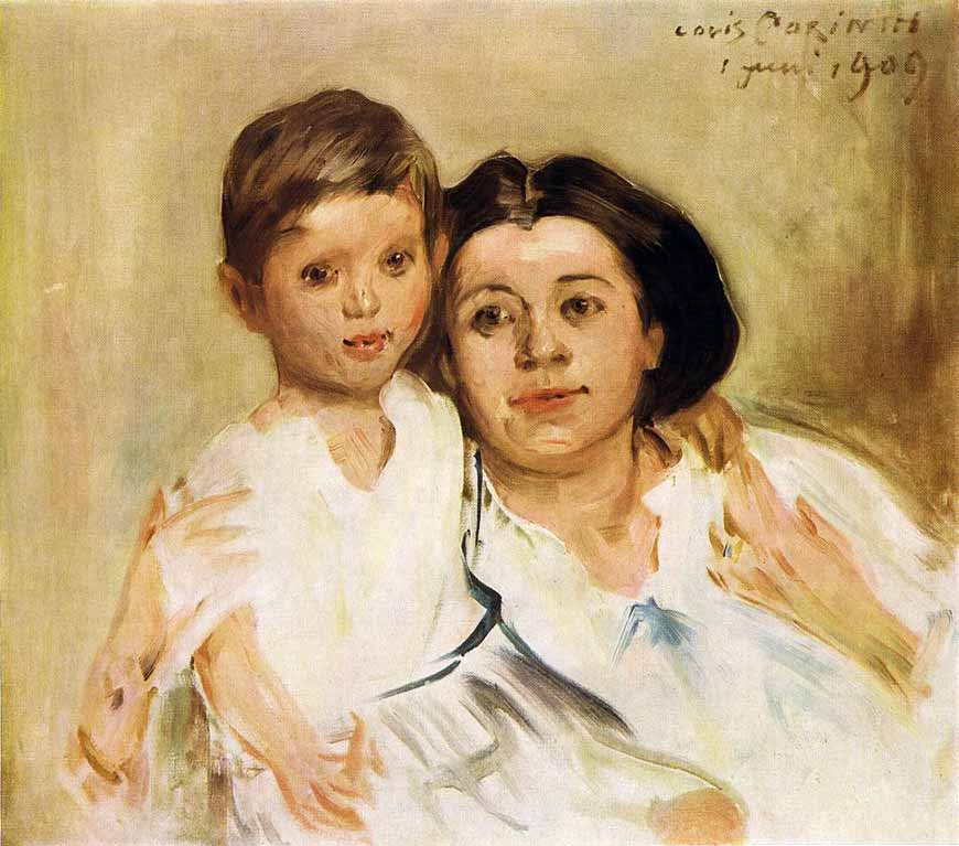 Charlotte Berend Corinth mit Sohn Thomas (Шарлотта Беренд Коринт с сыном Томасом), 1909