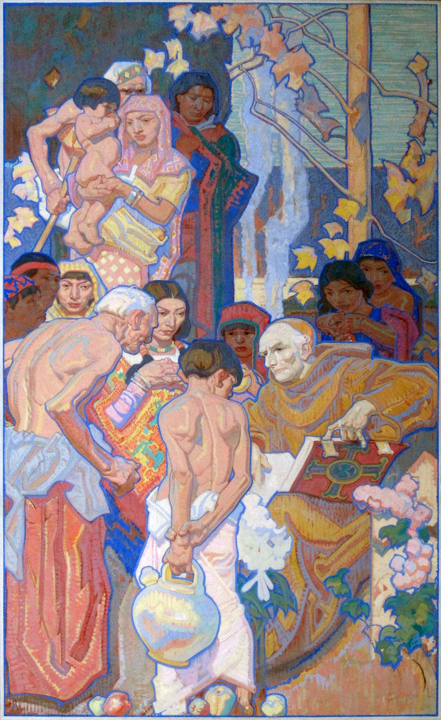 Los Angeles Public Library mural detail (фрагмент росписи Общественной библиотеки Лос-Анжелеса)