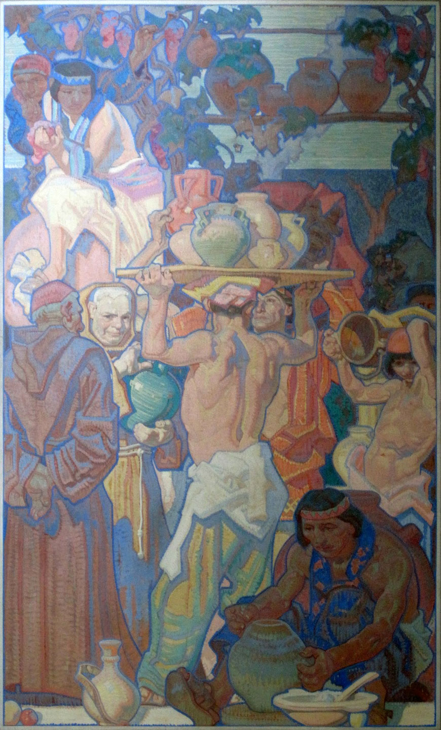 Los Angeles Public Library mural detail (фрагмент росписи Общественной библиотеки Лос-Анжелеса)