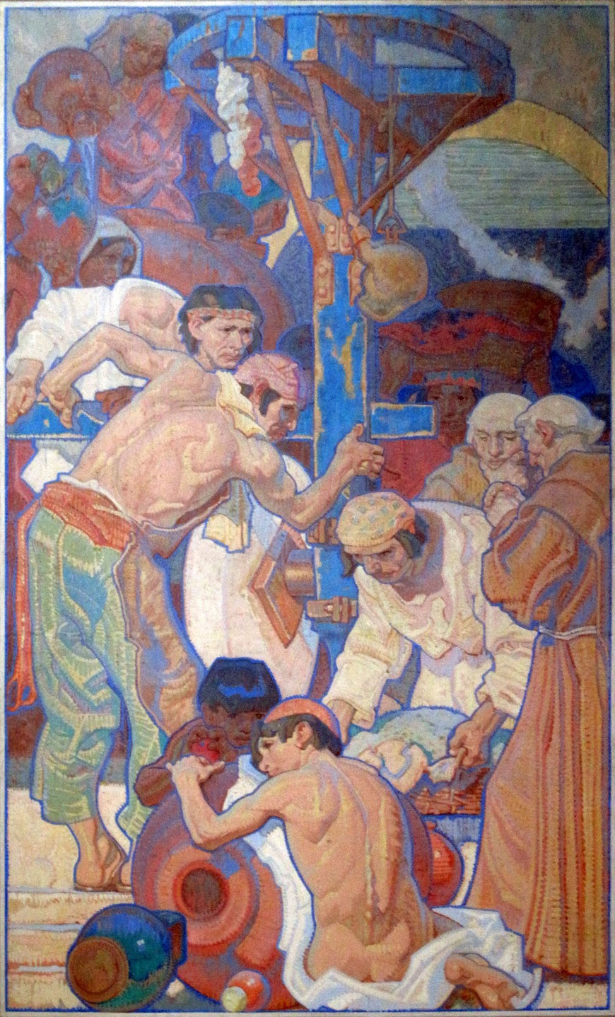 Los Angeles Public Library mural detail (фрагмент росписи Общественной библиотеки Лос-Анжелеса)