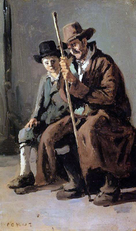 Two Italians, an Old Man and a Young Boy (Два итальянца, мужчина и мальчик), c.1843 