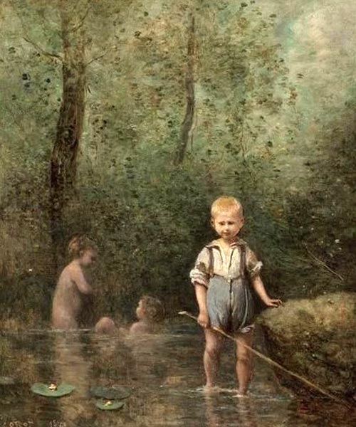 Enfants jouant dans une rivière (Дети, играющие в реке), 1870