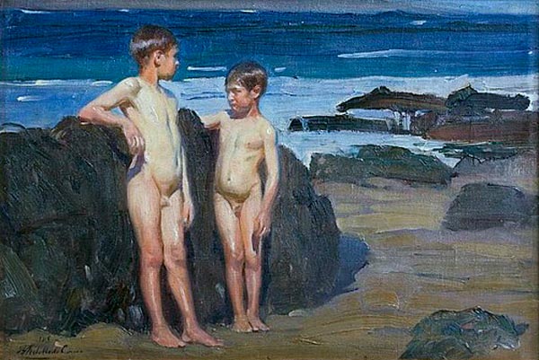 Two boys at the seashore (Мальчики на морском берегу)