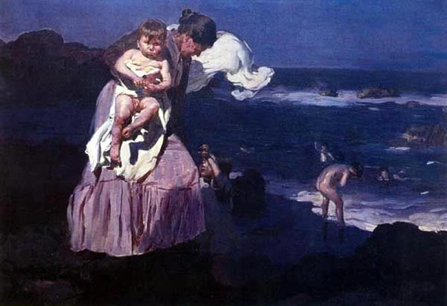 Madre en hijo en la playa (Мать с сыном на морском берегу), 1911