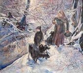 Женщина, мальчик и козы