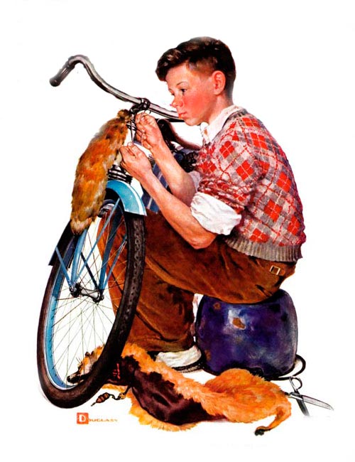 Decorating His Bike (Украшая свой велосипед), 1937