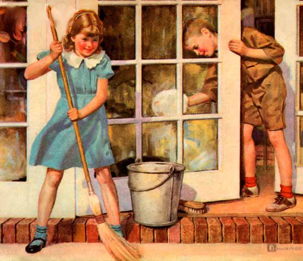 Children Spring Cleaning (Весенняя уборка)