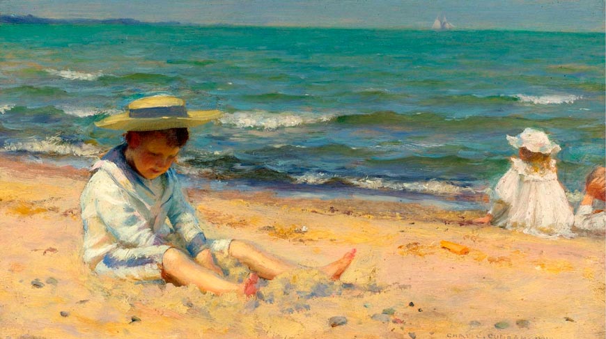 On The Beach, Lake Erie / Playing in the Sand (На берегу, озеро Эри / Игра в песке), 1894