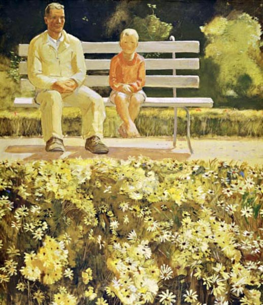 Отец и сын в парке (Father and son in the park), 1935