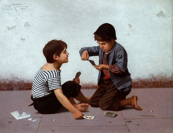 Boys playing cards (Мальчики, играющие в карты), 1908