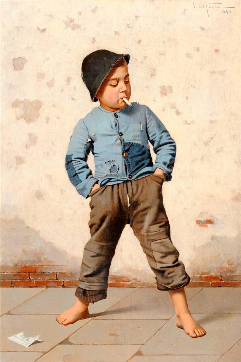 Italian street urchin smoking a cigarette (Итальянский уличный мальчишка, курящий сигарету), 1894