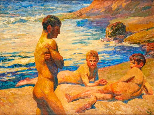 Trois enfants à la plage (Три ребёнка на пляже), 1915