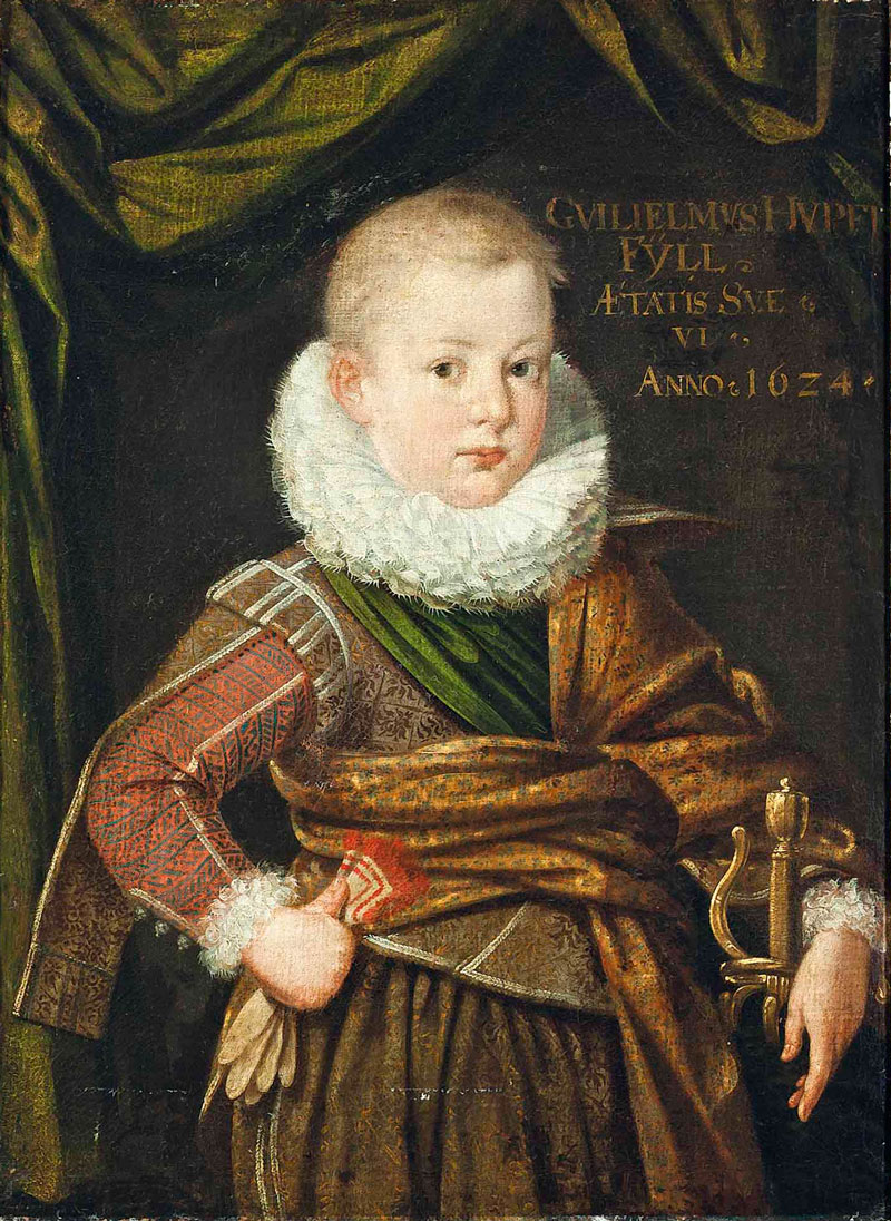 Portrait of a young boy, standing three-quarter length, wearing a ruff and holding a sword (Портрет стоящего мальчика в три четверти роста в брыжах и держащего меч), 1624