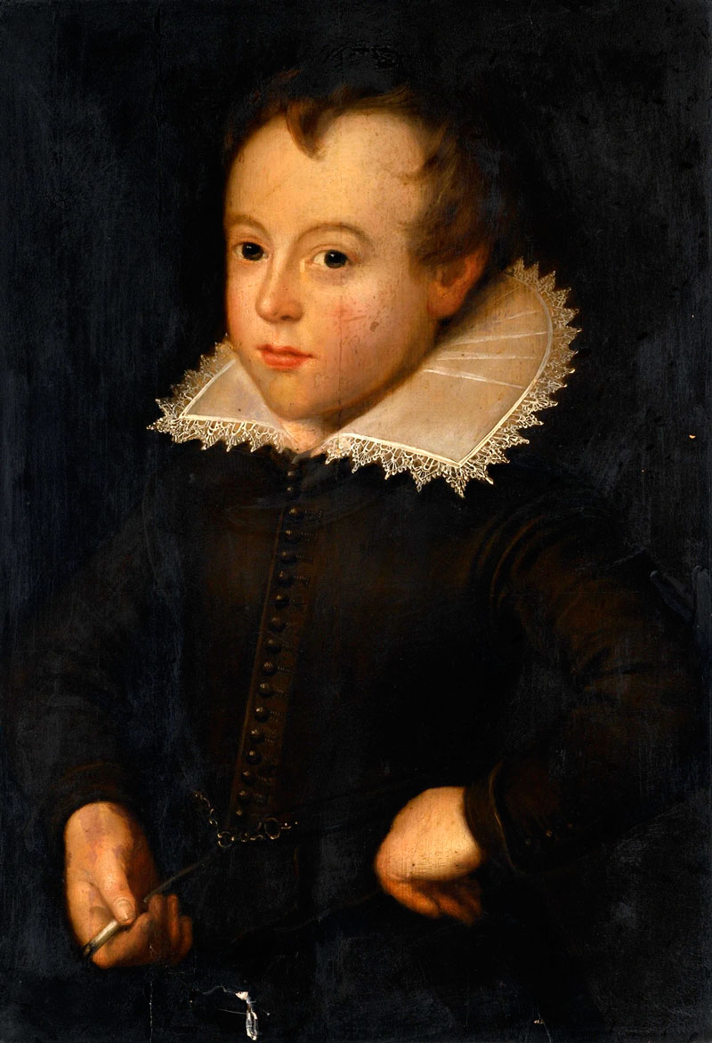 Portrait of a boy, half-length, wearing a brown doublet with a white lace collar (Поясной портрет мальчика в коричневом дублете с белым кружевным воротником)