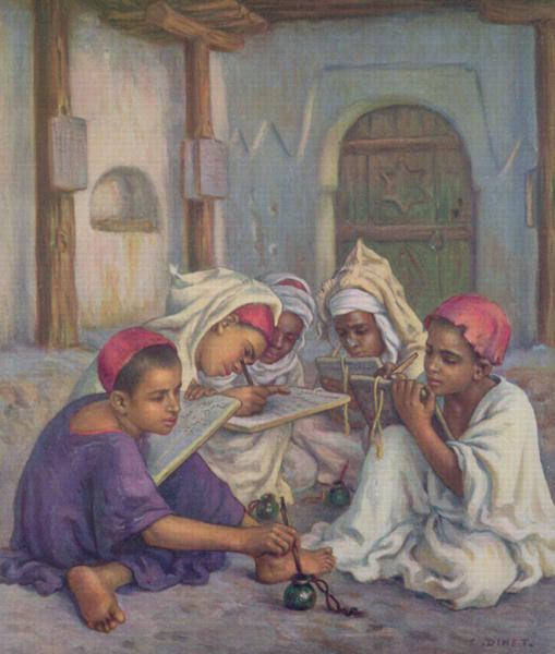 Writing Lesson in a Koranic School in an Algerian Village (Урок письма в мусульманской школе алжирской деревни), 1918