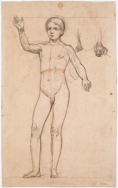 Croquis de jeune homme debout prêchant (Эскиз стоящего юноши)