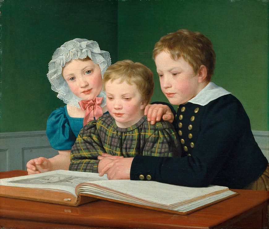 Portrait of C.F. Holm’s children. Adam Vilhelm, Pauline Frederikke and Johan Chr. Julius (Портрет детей К.Ф. Холма. Адам Вильхельм, Полин Фредерикке и Йохан Хр. Юлий), 1832