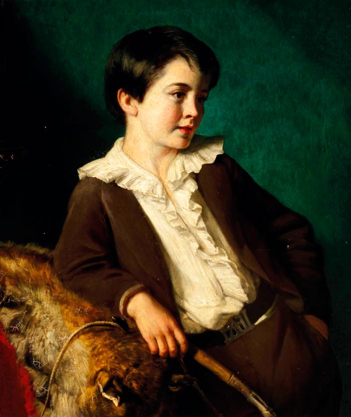 Portrait of Master John Lethbridge of Tregeare Manor, Launceston, Devon, three-quarter-length, in a brown suit holding a whip, leaning on an animal pelt (Портрет мастера Джона Летбриджа из поместья Трегеар, Лаунсестон, Девоншир, в три четверти,
в коричневом костюме, с кнутом в руке, опирающегося на шкуру животного)