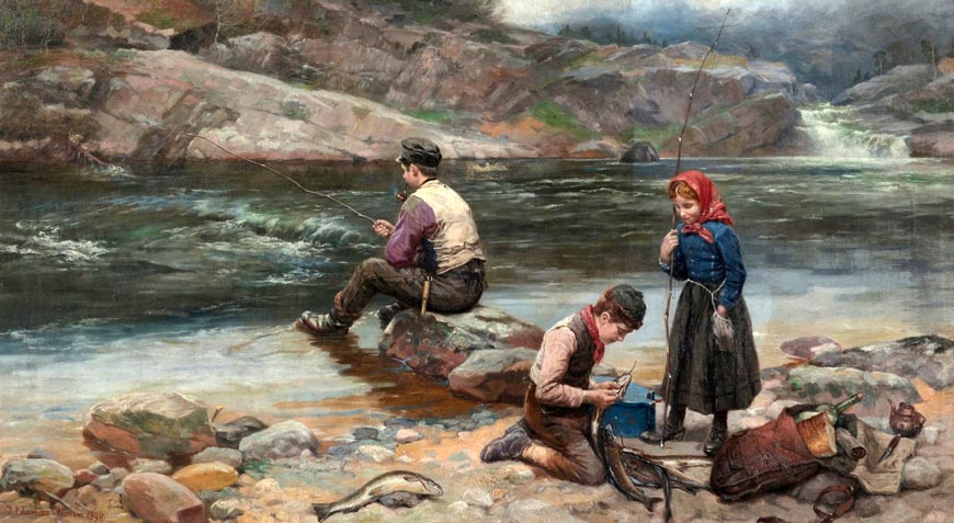 Ørretfiskere (Рыбаки, ловящие форель), 1896