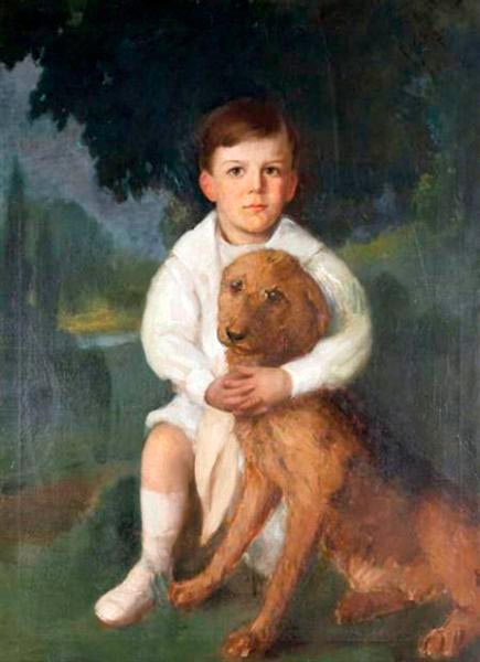 Boy and his dog (Мальчик и его собака), c.1900