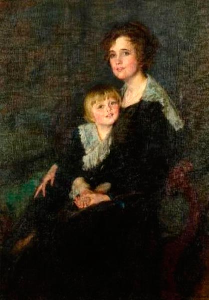 Portrait of Molly Bangs Armstrong and her son, John (Портрет Молли Бэнгс Армстронг и её сына, Джона), c.1918