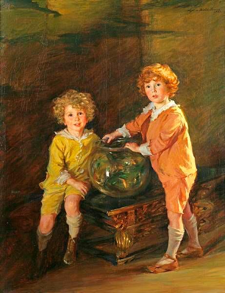 Goldfish, a portrait of Roland and Peter Hazard (Золотая рыбка, портрет Роланда и Питера Хазард), 1921