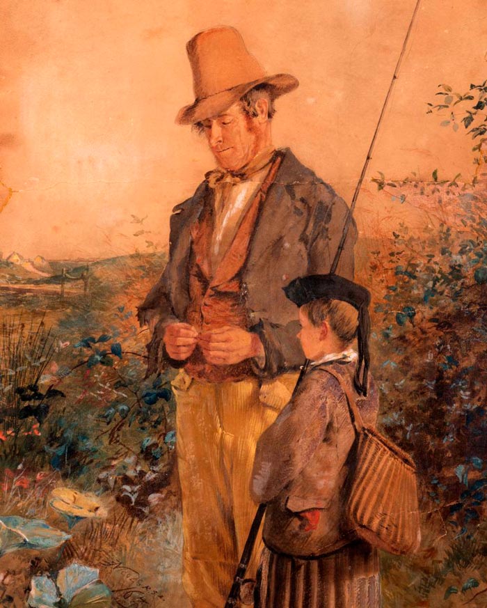 A father and son fishing (Отец и сын на рыбалке)