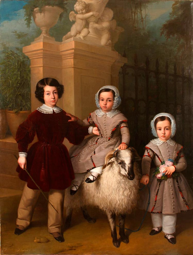 Children playing with a ram (Дети, играющие с бараном), 1843