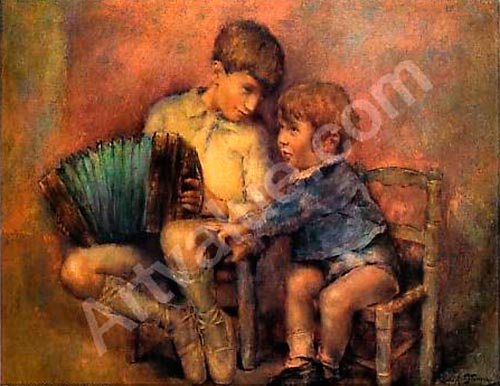 Niños y acordeón (Мальчики и аккордеон), 1945