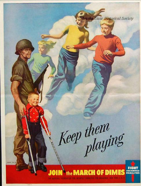 Keep Them Playing; join the March of Dimes (Позволь им играть; присоединяйся к Маршу десяти центов), 1940-1950