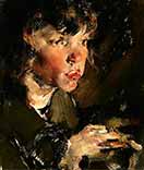 Boy, portrait of a young boy in three quarter profile