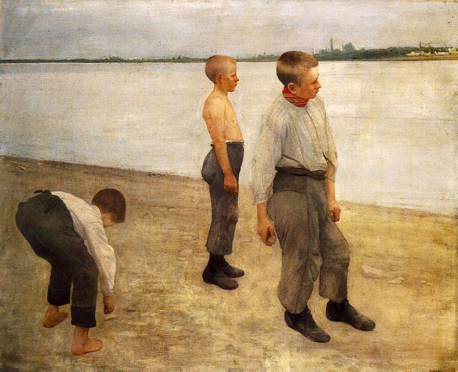 Boys Throwing Pebbles into the River (Мальчики бросают камни в реку), 1890