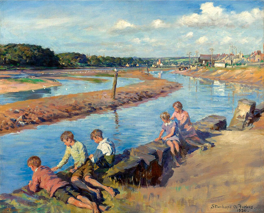 Young anglers at Hayle (Юные рыбаки из Хэйла), 1930