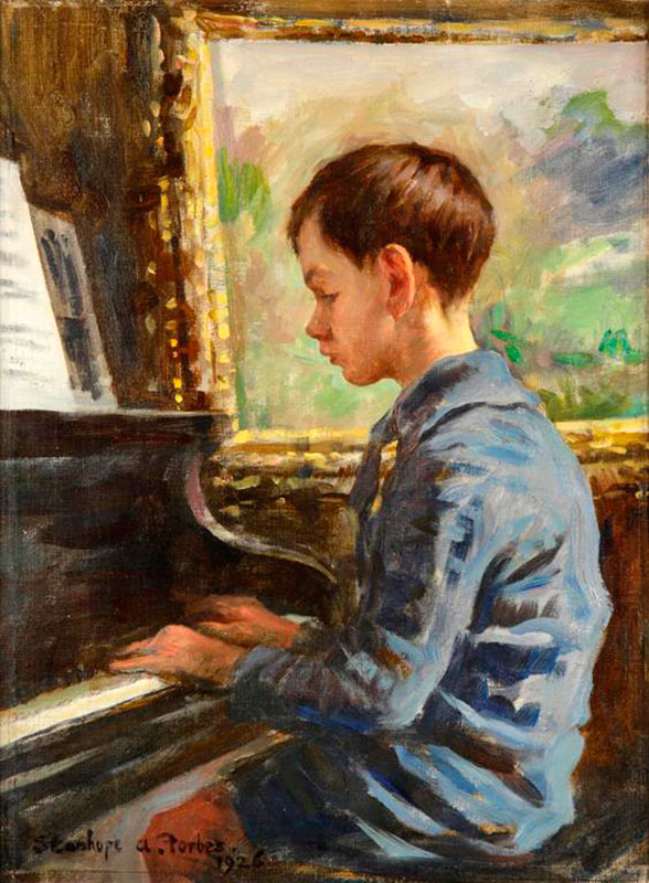 The Artist's Nephew/А study of a young boy playing the piano (Племянник художника/Эскиз мальчика, играющего на пианино), 1926