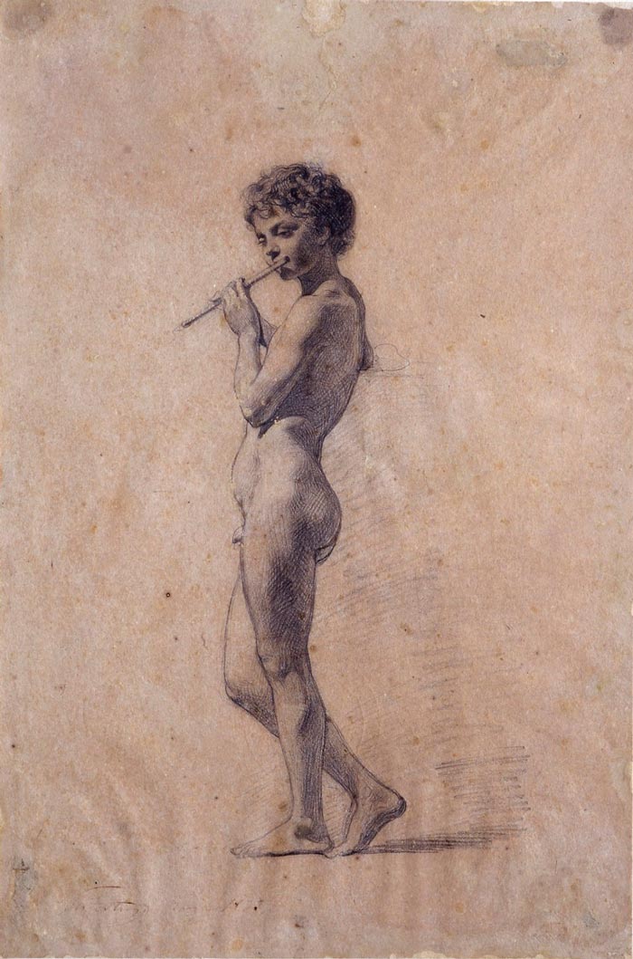 Nu infantil. Flautista (Обнажённый ребёнок. Флейтист), c.1859