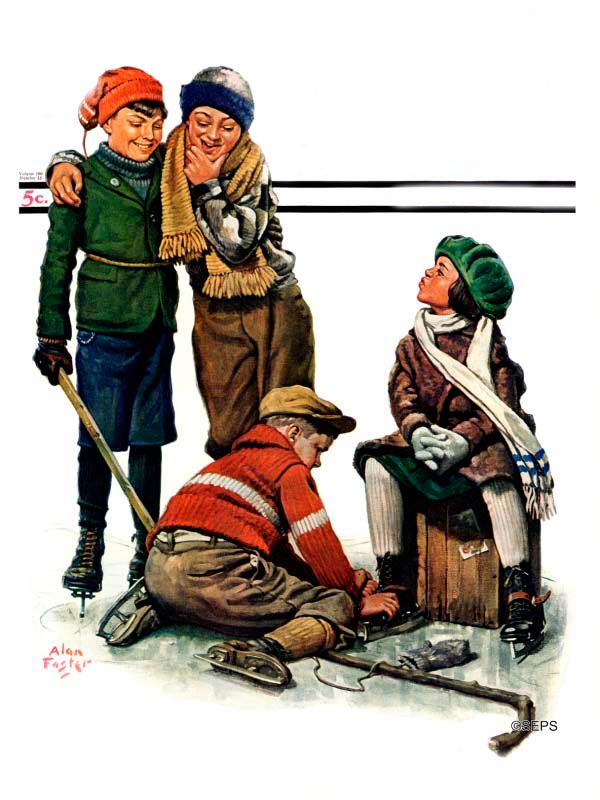 Hockey Waits - Tying Skates (В ожидании хоккея - крепление коньков), 12 Dec.1927