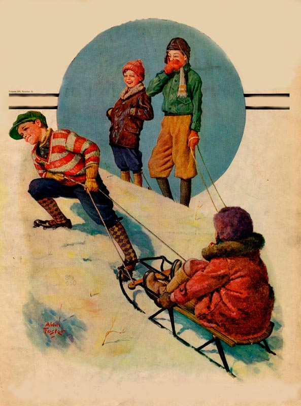 Uphill Sledding (Катание на санках с горки), 1931