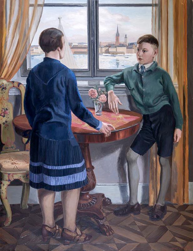 Gerda och Erik vid fönstret (Герда и Эрик у окна), 1928