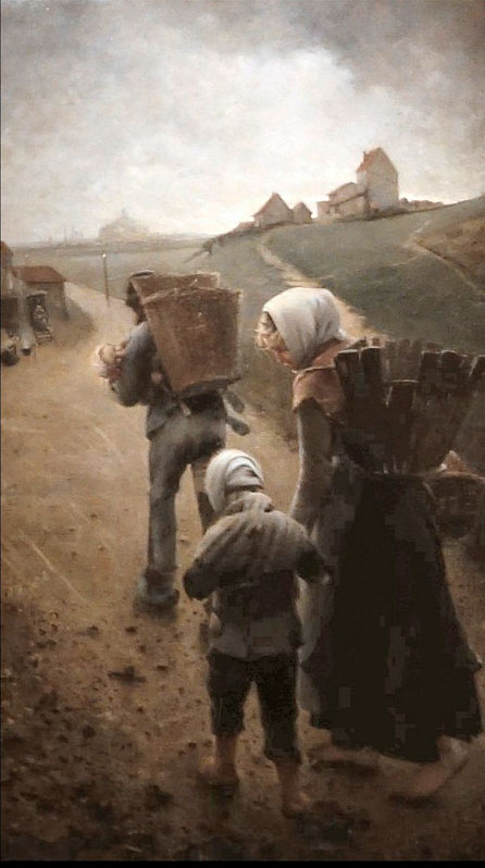 Les marchands de craie (Продавцы мела), 1882-1883 right: Le soir (правая часть - вечер)